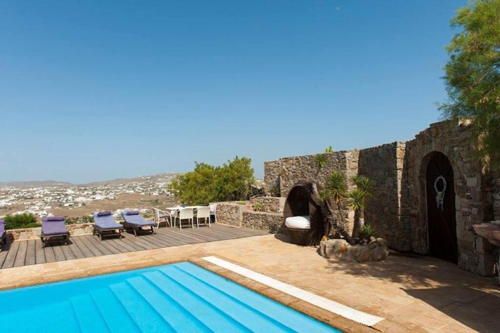 Dreamy Boho 5Bed Villa With Pool And Ocean View Mykonos Town Exterior photo